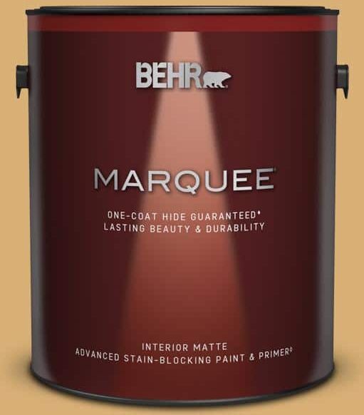 BEHR MARQUEE 1 gal. Home Decorators Collection #HDC-AC-08 Mustard Field Matte Interior Paint & Primer