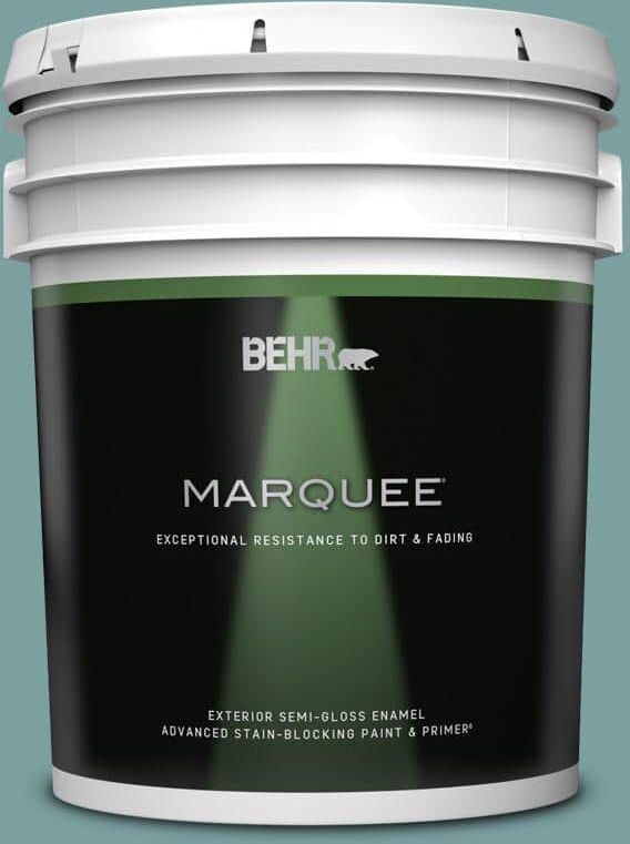 BEHR MARQUEE 5 gal. #S440-4 Tower Bridge Semi-Gloss Enamel Exterior Paint & Primer