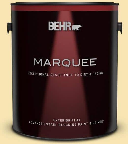 BEHR MARQUEE 1 gal. #370C-3 Sweet Corn Flat Exterior Paint & Primer