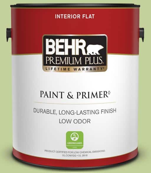 BEHR PREMIUM PLUS 1 gal. #P370-4 Cricket Field Flat Low Odor Interior Paint & Primer