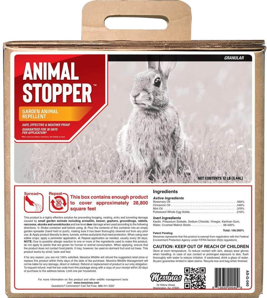 ANIMAL STOPPER Animal Repellent, 40# Ready-to-Use Granular Bulk