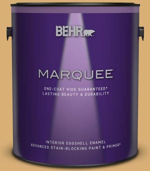 BEHR MARQUEE 1 gal. Home Decorators Collection #HDC-AC-08 Mustard Field Eggshell Enamel Interior Paint & Primer