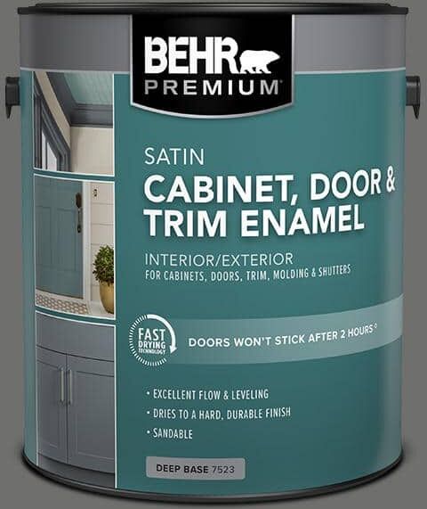 BEHR PREMIUM 1 gal. #HDC-AC-17A Welded Iron Satin Enamel Interior/Exterior Cabinet, Door & Trim Paint