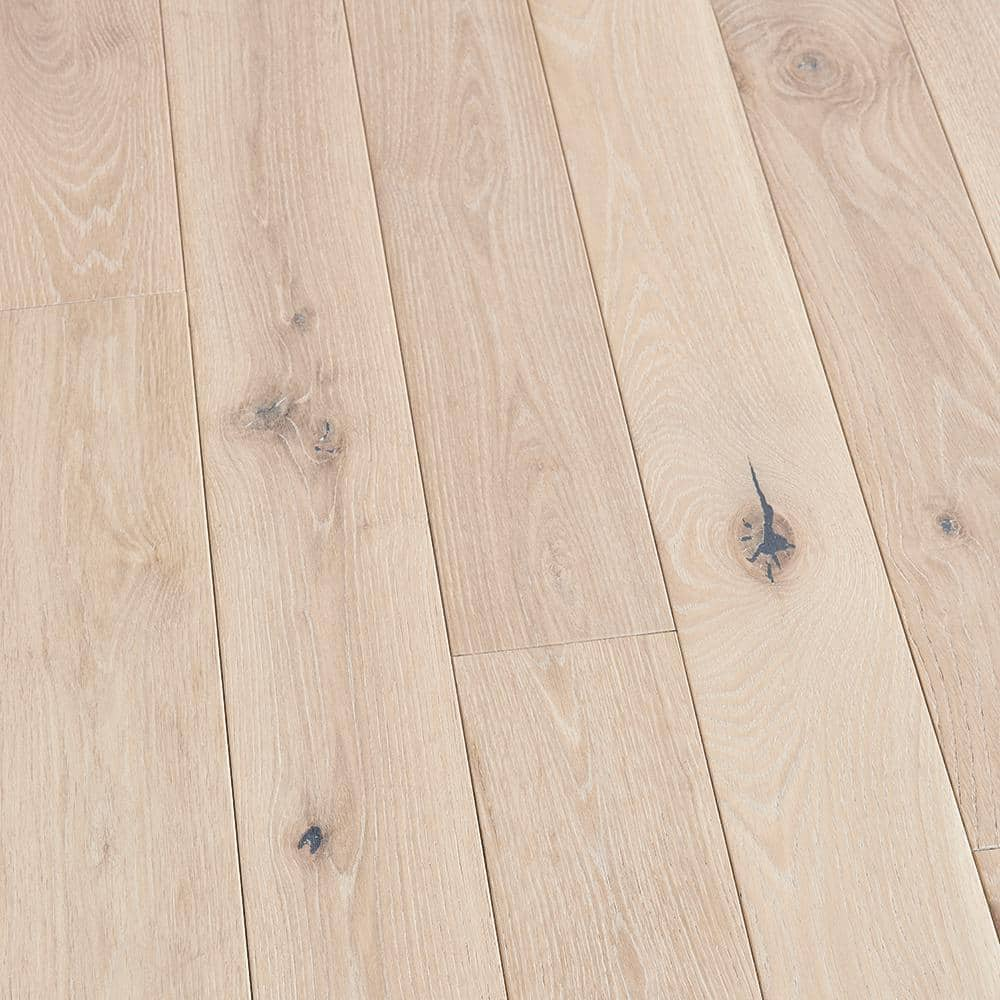 Malibu Wide Plank Pelican Hill French Oak 3/4 in. T x 5 in. W Water Resistant Wire Brushed Solid Hardwood Flooring (22.6 sq. ft./case)