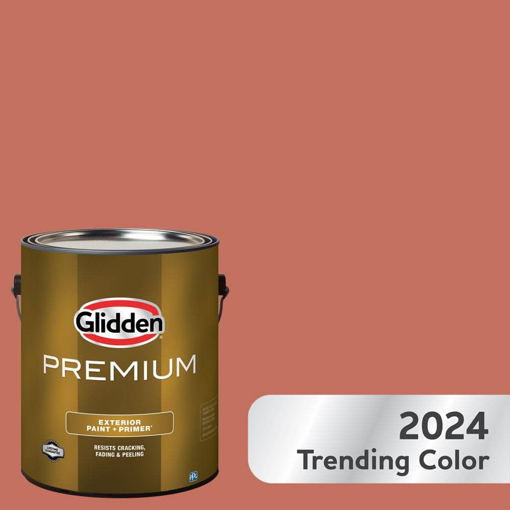 Glidden Premium 1 gal. PPG1191-6 Cajun Spice Satin Exterior Latex Paint