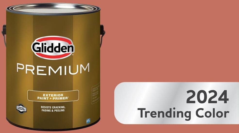 Glidden Premium 1 gal. PPG1191-6 Cajun Spice Semi-Gloss Exterior Latex Paint