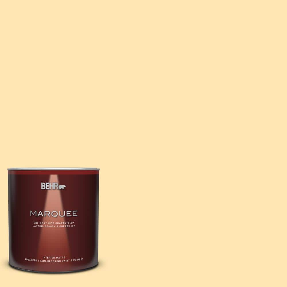 BEHR MARQUEE 1 qt. #P260-3 Vanilla Ice Cream Matte Interior Paint & Primer