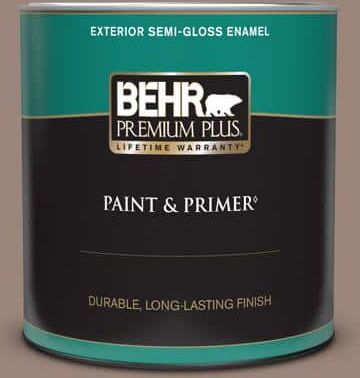 BEHR PREMIUM PLUS 1 qt. #PMD-52 Flower Wood Semi-Gloss Enamel Exterior Paint & Primer