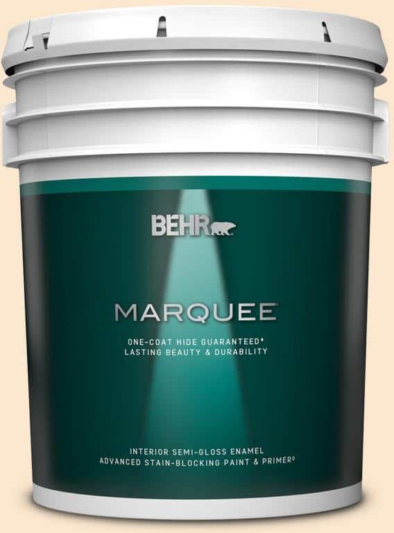 BEHR MARQUEE 5 gal. #M240-1 Bay Scallop Semi-Gloss Enamel Interior Paint & Primer