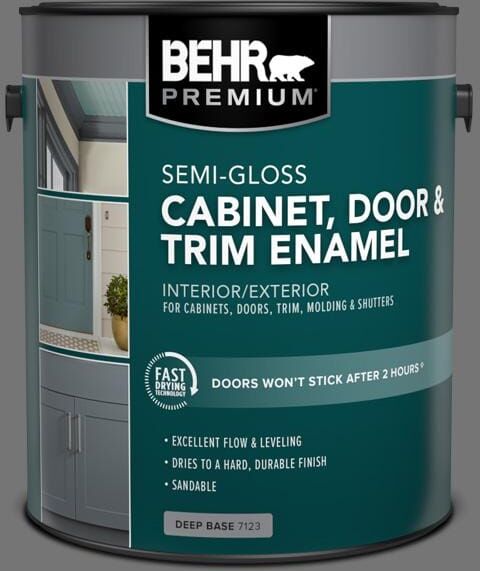 BEHR PREMIUM 1 gal. #N520-5 Iron Mountain Semi-Gloss Enamel Interior/Exterior Cabinet, Door & Trim Paint