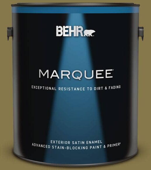 BEHR MARQUEE 1 gal. #M330-7 Green Tea Leaf Satin Enamel Exterior Paint & Primer