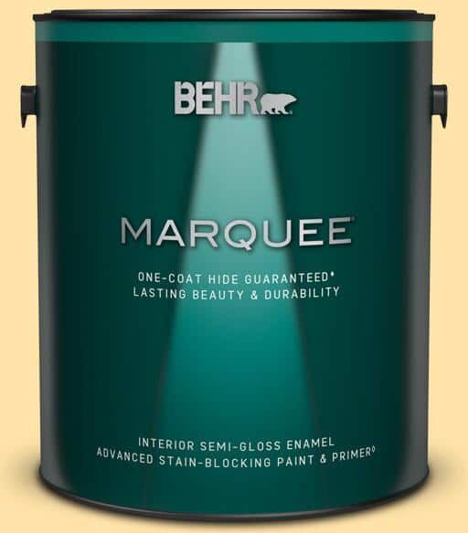 BEHR MARQUEE 1 gal. #P270-3 Sunflower Seed Semi-Gloss Enamel Interior Paint & Primer