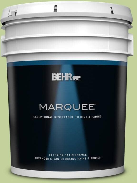 BEHR MARQUEE 5 gal. #P370-4 Cricket Field Satin Enamel Exterior Paint & Primer