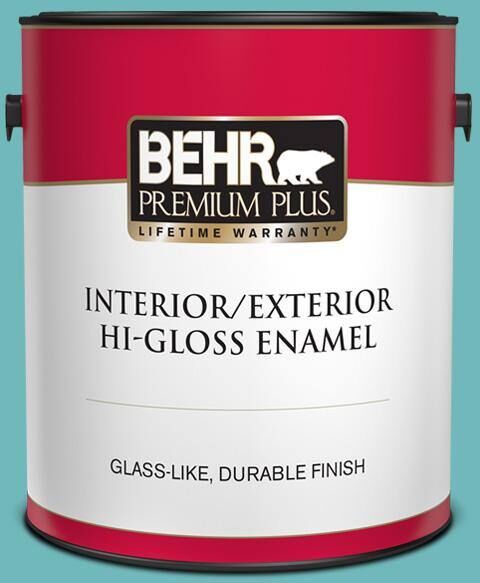 BEHR PREMIUM PLUS 1 gal. #510D-5 Surfer Hi-Gloss Enamel Interior/Exterior Paint