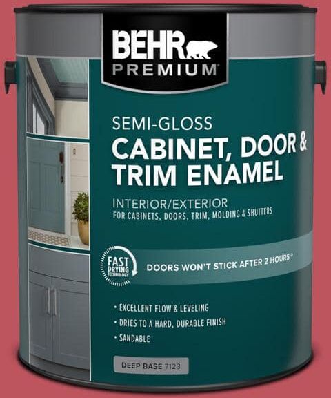 BEHR PREMIUM 1 gal. #P140-6 Hibiscus Flower Semi-Gloss Enamel Interior/Exterior Cabinet, Door & Trim Paint