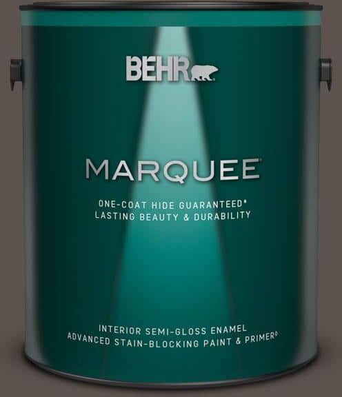 BEHR MARQUEE 1 gal. #MQ2-54 Gardeners Soil One-Coat Hide Semi-Gloss Enamel Interior Paint & Primer