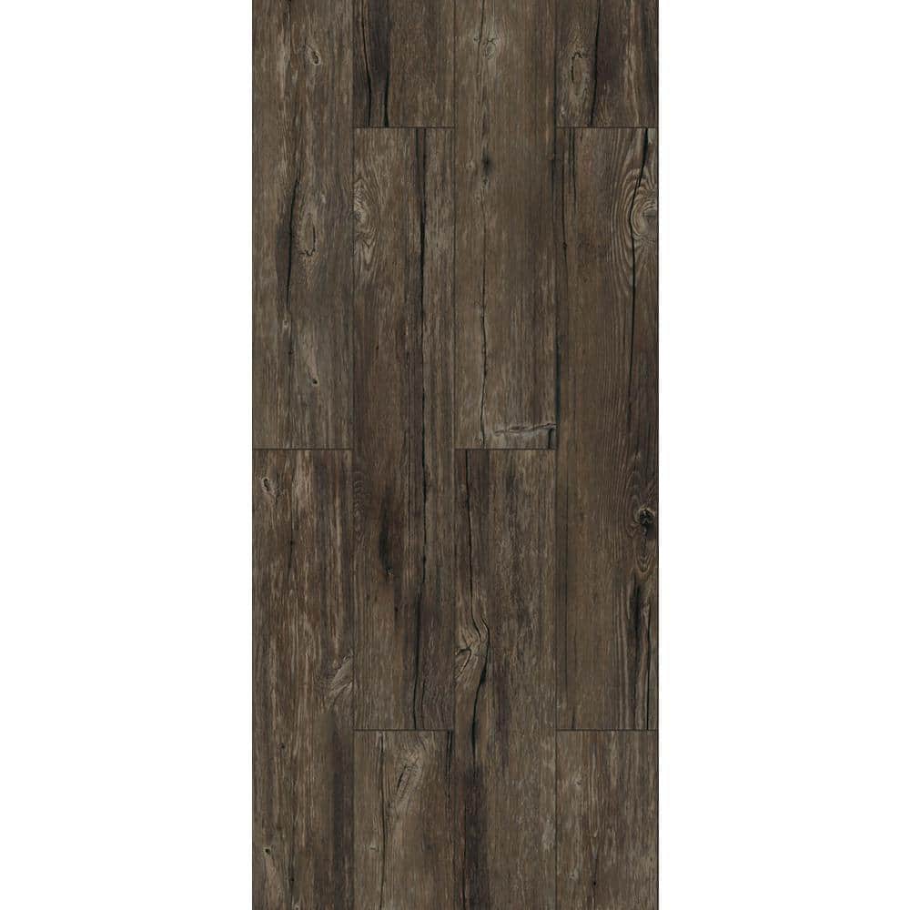 TrafficMaster Walnut Ember Grey 4 MIL x 6 in. W x 36 in. L Peel and Stick Water Resistant Luxury Vinyl Plank Flooring (36 sqft/case)