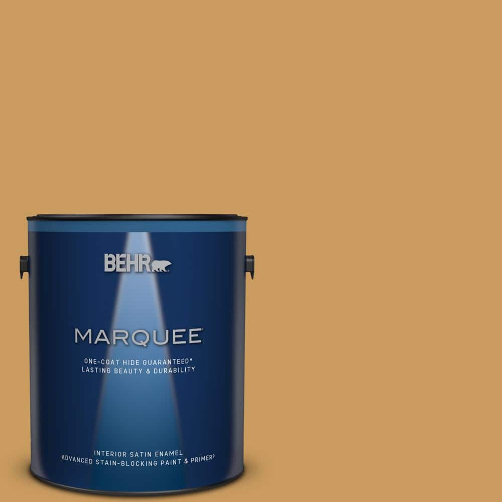 BEHR MARQUEE 1 gal. #M280-6 Solid Gold Satin Enamel Interior Paint & Primer