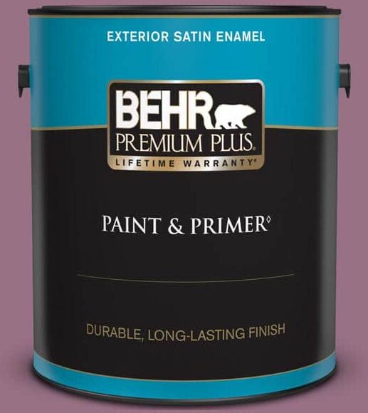 BEHR PREMIUM PLUS 1 gal. #690D-6 Meadow Flower Satin Enamel Exterior Paint & Primer