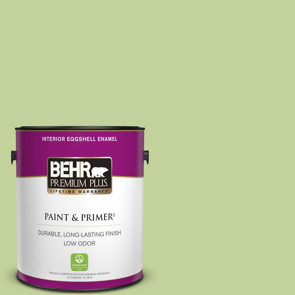 BEHR PREMIUM PLUS 1 gal. #P370-4 Cricket Field Eggshell Enamel Low Odor Interior Paint & Primer