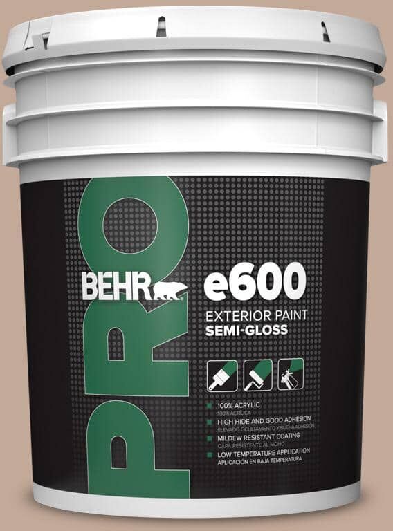 BEHR PRO 5 gal. #760B-4 Adobe Straw Semi-Gloss Exterior Paint