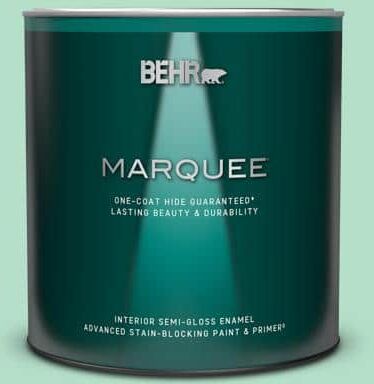 BEHR MARQUEE 1 qt. #480C-3 Aqua Bay Semi-Gloss Enamel Interior Paint & Primer