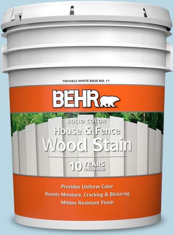 BEHR 5 gal. #S490-2 Glacial Stream Solid Color House and Fence Exterior Wood Stain