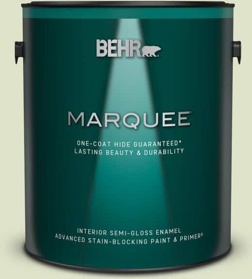 BEHR MARQUEE 1 gal. #M350-2 Aloe Nectar Semi-Gloss Enamel Interior Paint & Primer