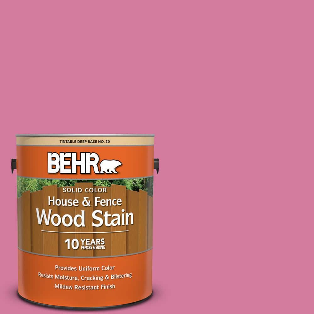 BEHR 1 gal. #P130-5 Little Bow Pink Solid Color House and Fence Exterior Wood Stain