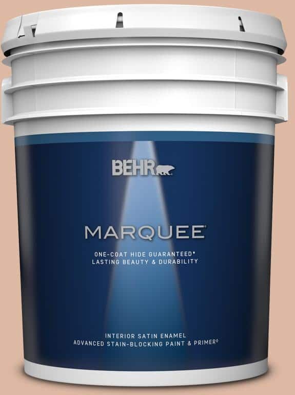 BEHR MARQUEE 5 gal. #ECC-60-1 Coral Bay Satin Enamel Interior Paint & Primer