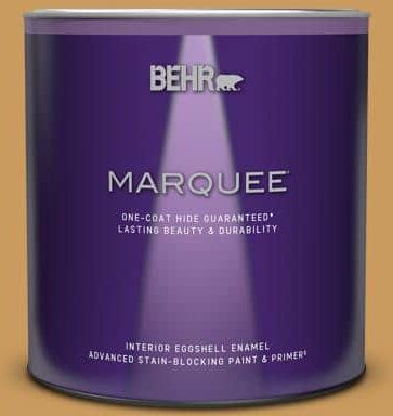 BEHR MARQUEE 1 qt. #M280-6 Solid Gold Eggshell Enamel Interior Paint & Primer