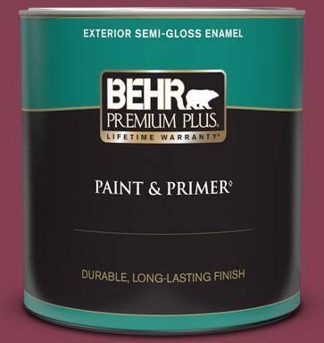 BEHR PREMIUM PLUS 1 qt. #S-H-100 Exotic Flowers Semi-Gloss Enamel Exterior Paint & Primer