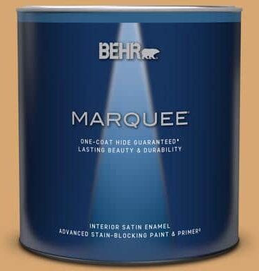 BEHR MARQUEE 1 qt. #M250-4 Cake Spice Satin Enamel Interior Paint & Primer