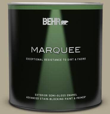 BEHR MARQUEE 1 qt. #BXC-22 Field Khaki Semi-Gloss Enamel Exterior Paint & Primer