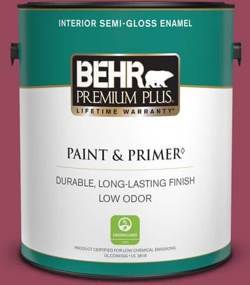 BEHR PREMIUM PLUS 1 gal. #PPU1-16 Haitian Flower Semi-Gloss Enamel Low Odor Interior Paint & Primer