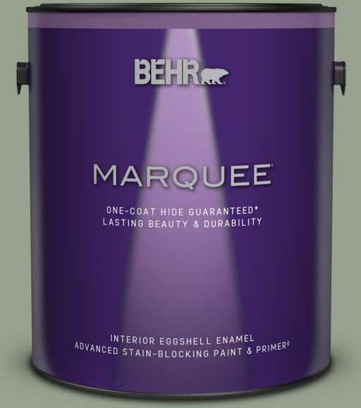 BEHR MARQUEE 1 gal. #N390-4 Bitter Sage One-Coat Hide Eggshell Enamel Interior Paint & Primer