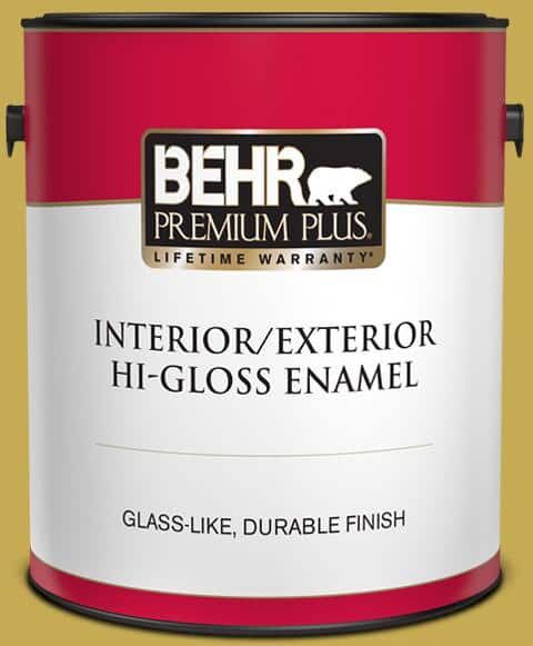 BEHR PREMIUM PLUS 1 gal. #380D-6 Leapfrog Hi-Gloss Enamel Interior/Exterior Paint