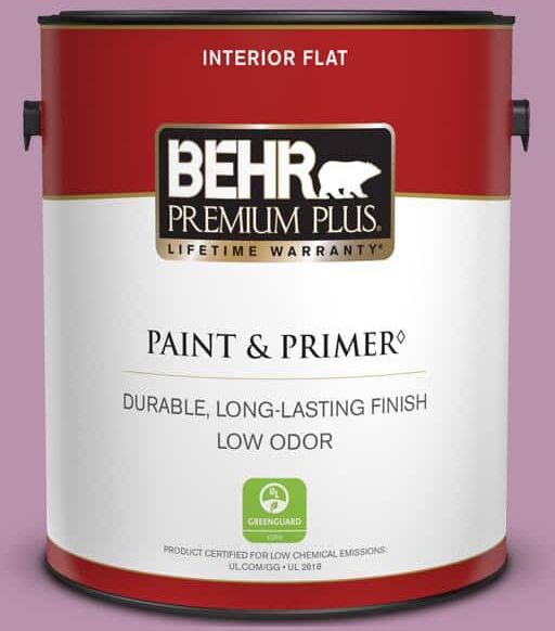 BEHR PREMIUM PLUS 1 gal. #680D-5 Bed of Roses Flat Low Odor Interior Paint & Primer