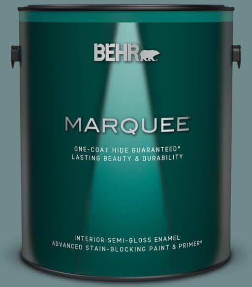 BEHR MARQUEE 1 gal. #PPU13-06 Polaris Blue Semi-Gloss Enamel Interior Paint & Primer