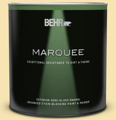 BEHR MARQUEE 1 qt. #370C-3 Sweet Corn Semi-Gloss Enamel Exterior Paint & Primer