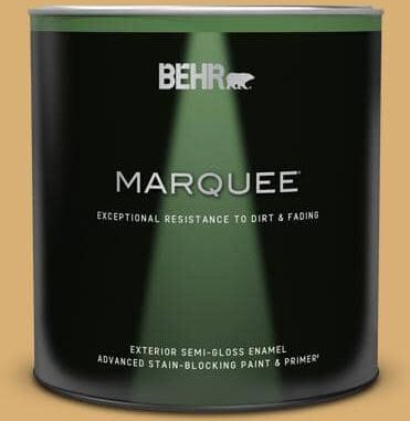 BEHR MARQUEE 1 qt. Home Decorators Collection #HDC-AC-08 Mustard Field Semi-Gloss Enamel Exterior Paint & Primer