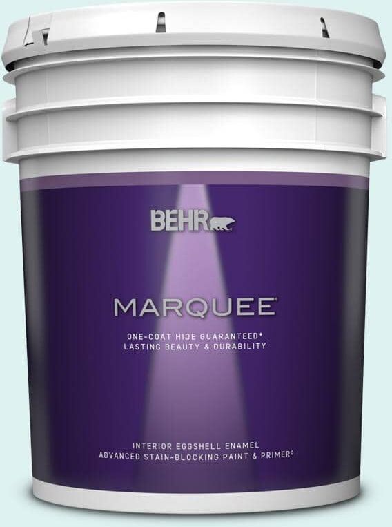 BEHR MARQUEE 5 gal. #500A-1 Glacier Bay Eggshell Enamel Interior Paint & Primer