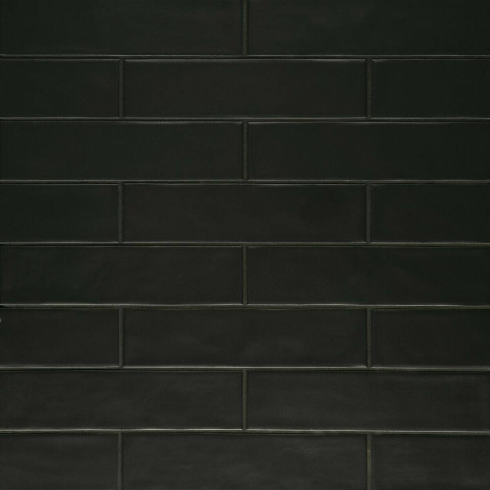 Bedrosians Clara Rectangle 2 in. x 11 in. Matte Noir Porcelain Floor Tile (5.71 sq. ft./Case)