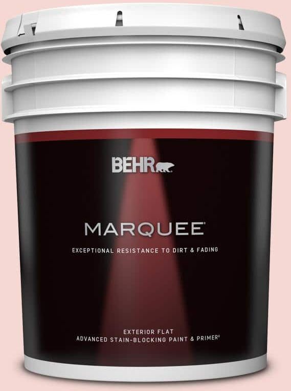 BEHR MARQUEE 5 gal. #M160-1 Cupcake Pink Flat Exterior Paint & Primer