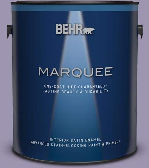 BEHR MARQUEE 1 gal. #S570-4 Night Music One-Coat Hide Satin Enamel Interior Paint & Primer