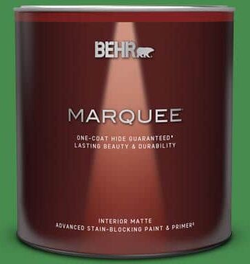 BEHR MARQUEE 1 Qt. #MQ4-48 Planet Green One-Coat Hide Matte Interior Paint & Primer