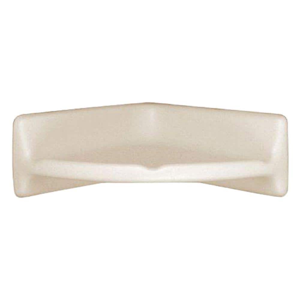 Daltile Bathroom Accessories Almond Beige 8.75 in. x 8.75 in. Glossy Ceramic Corner Shelf Tile Trim (5 sq. ft./Case)