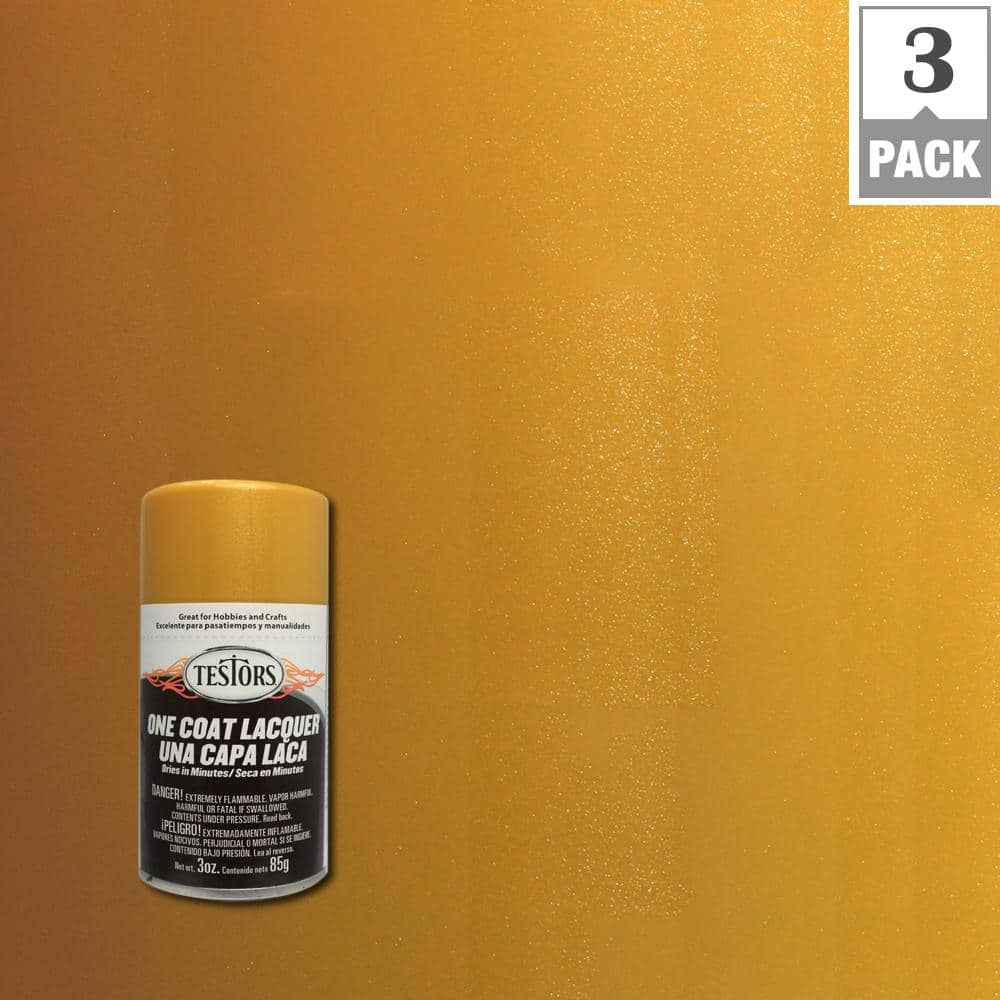 Testors 3 oz. Inca Gold Lacquer Spray Paint (3-Pack)