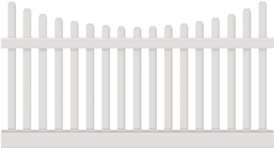 Weatherables Hampshire 4 ft. H x 6 ft. W White Vinyl Picket Fence Panel Kit