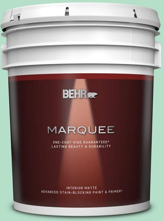 BEHR MARQUEE 5 gal. #480C-3 Aqua Bay Matte Interior Paint & Primer